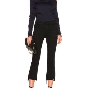 NWT Mother the insider crop step gray jeans color black(not guilty)